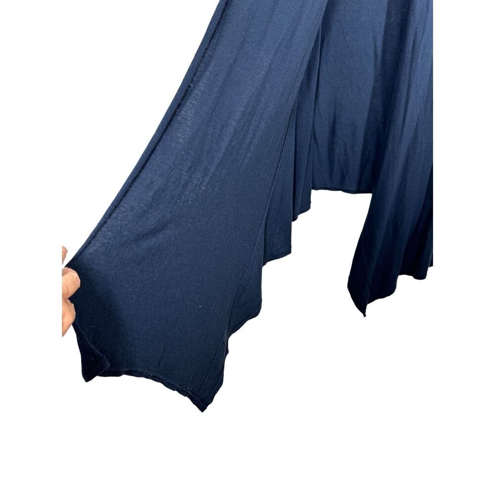 Alice + Olivia Blue Long Sleeve Wrap Cardigan Sweater Size M Asymmetrical Wool - Picture 12 of 14